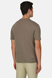 Camiseta De Algodón Lino, Taupe, thumb, 3