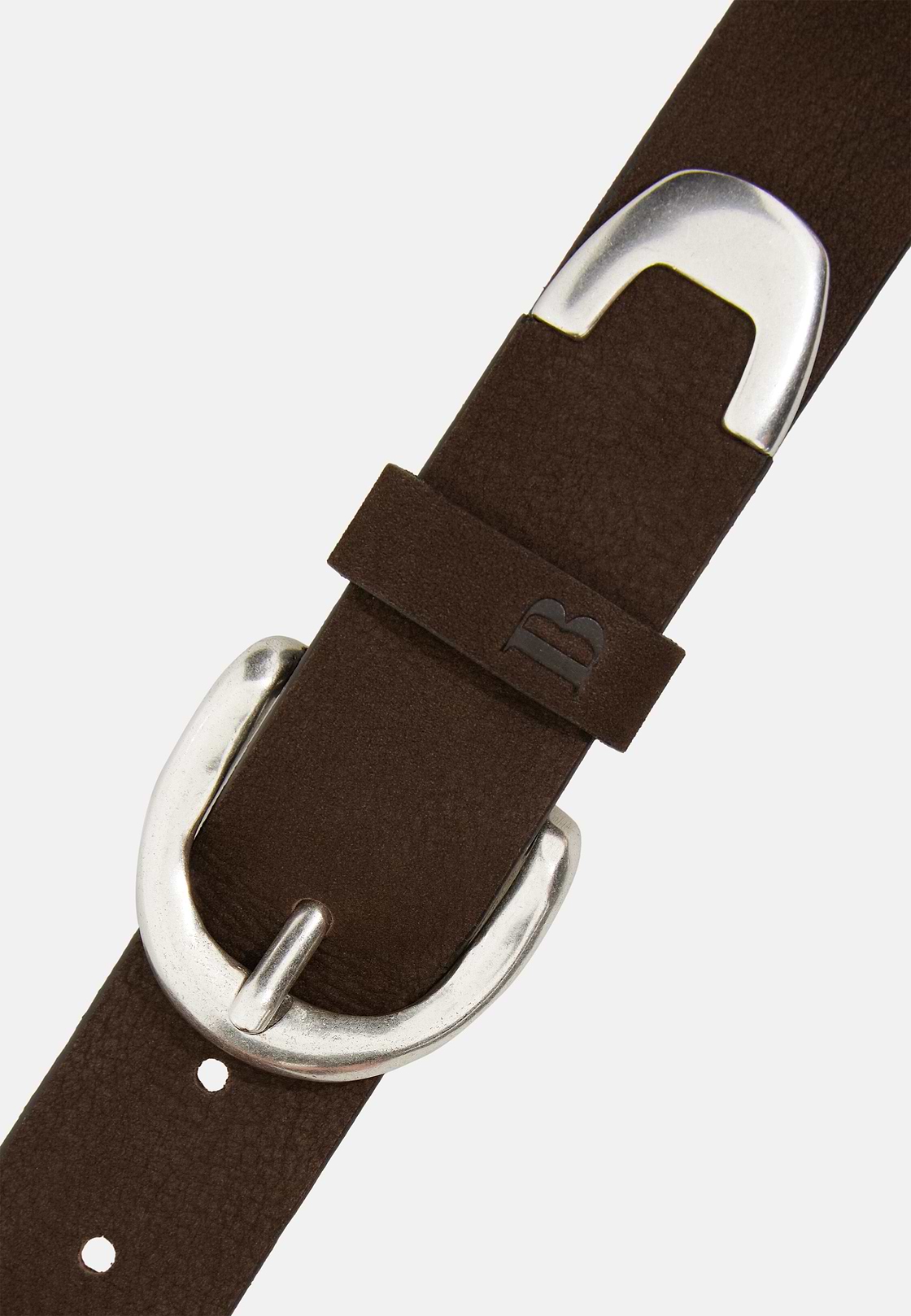 Ceinture Décontractée En Cuir, Marron foncé, hi-res
