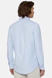 Sky Blue Shirt In Organic Oxford Cotton, Regular, Light Blue, hi-res
