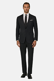 Stretch Wool Blazer, Black, thumb, 2