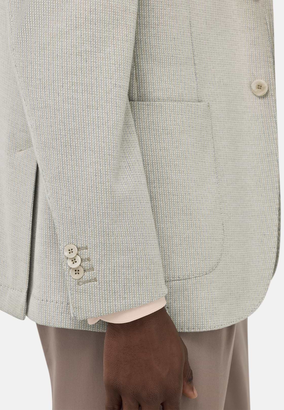 Beige B-Jersey Cotton Blend Jacket, Beige, hi-res