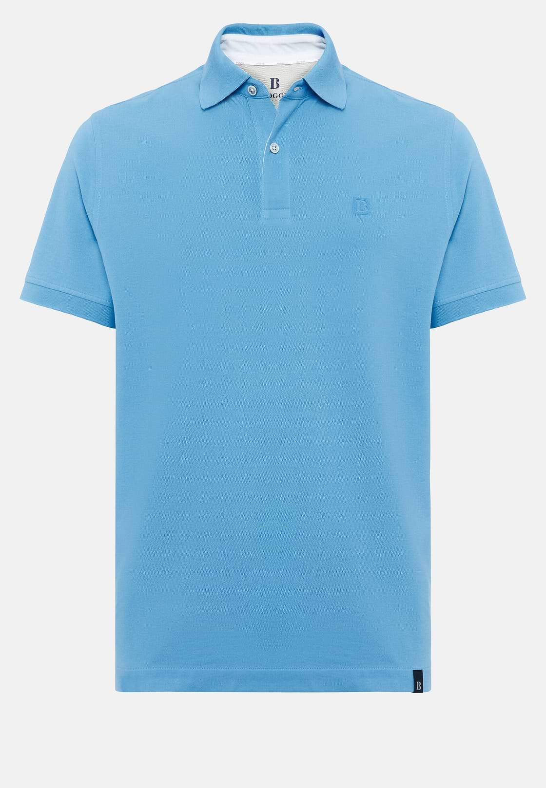 Cotton Piqué Polo Shirt, Turquoise, hi-res