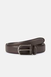 Tumbled Leather Belt, Brown, hi-res