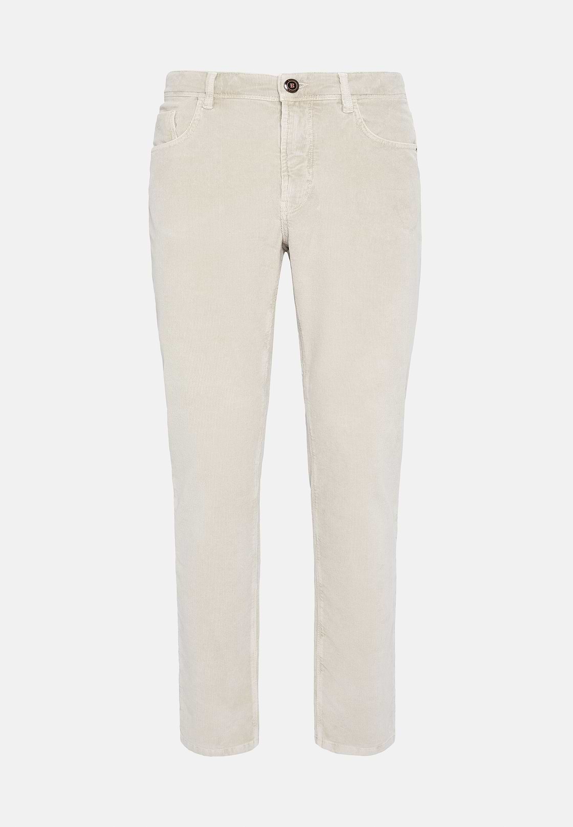 Jeans in Stretch Velvet, Sand, hi-res