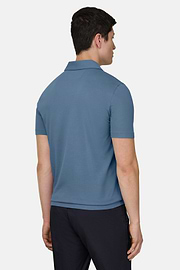 Polo In Cotone Pima, Azzurro, thumb, 3
