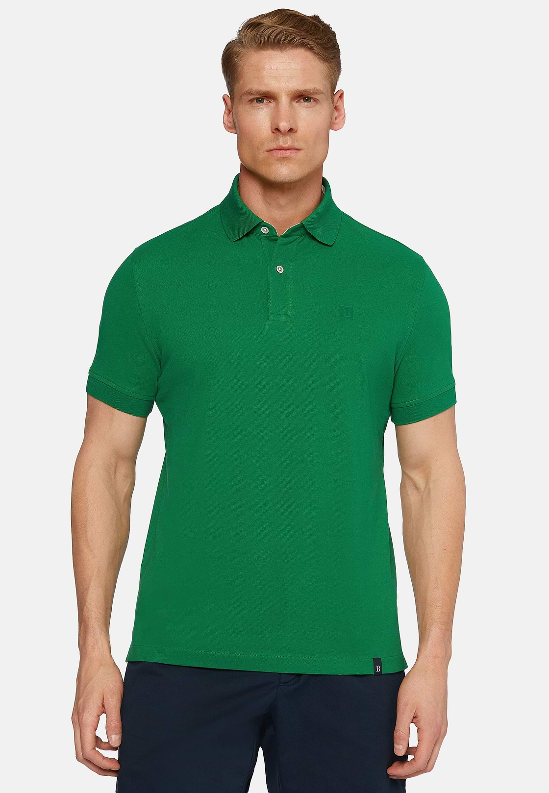 Cotton Piqué Polo Shirt, Green, hi-res