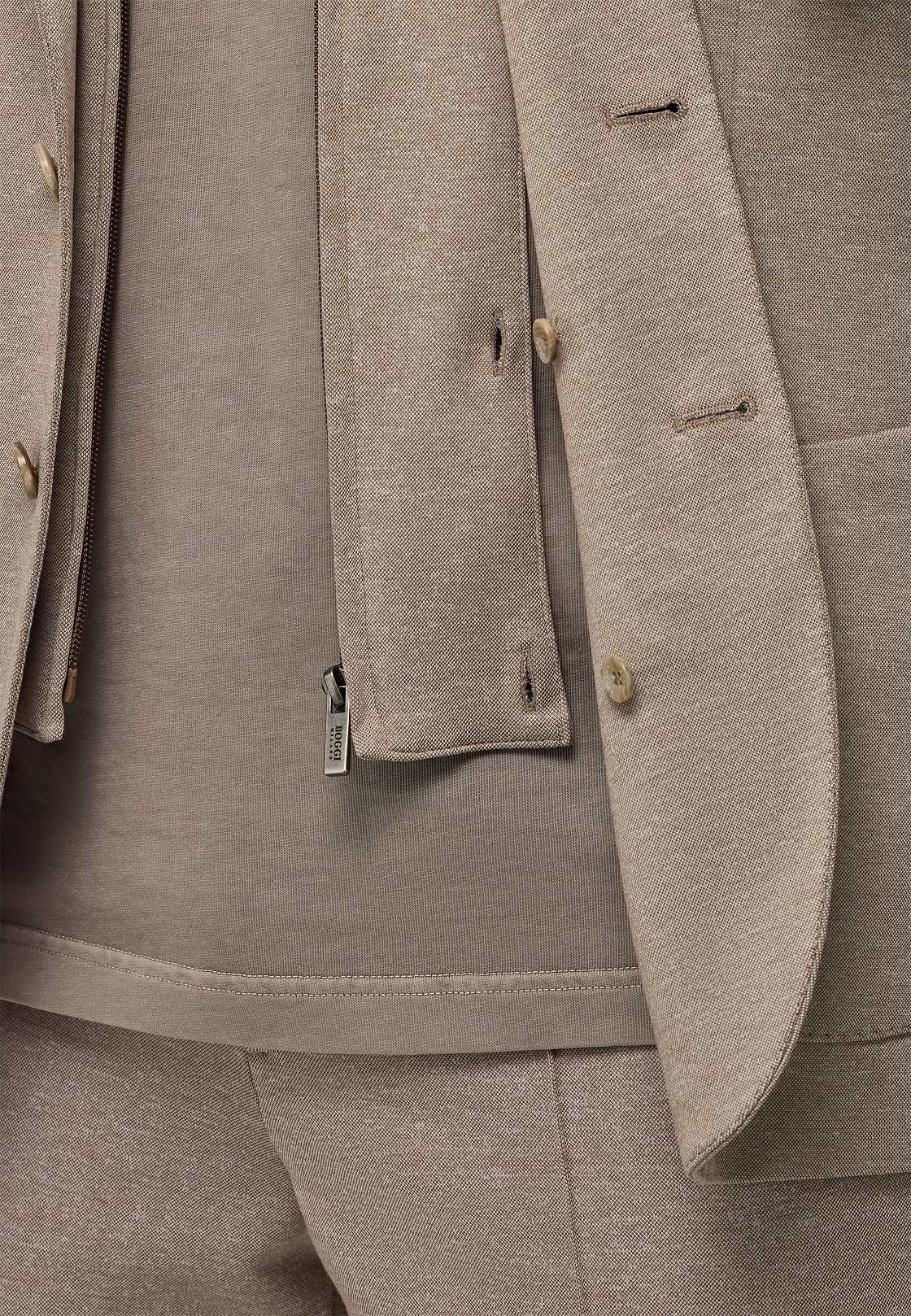 Madison Cotton Blend Sweatshirt Jacket, Taupe, hi-res