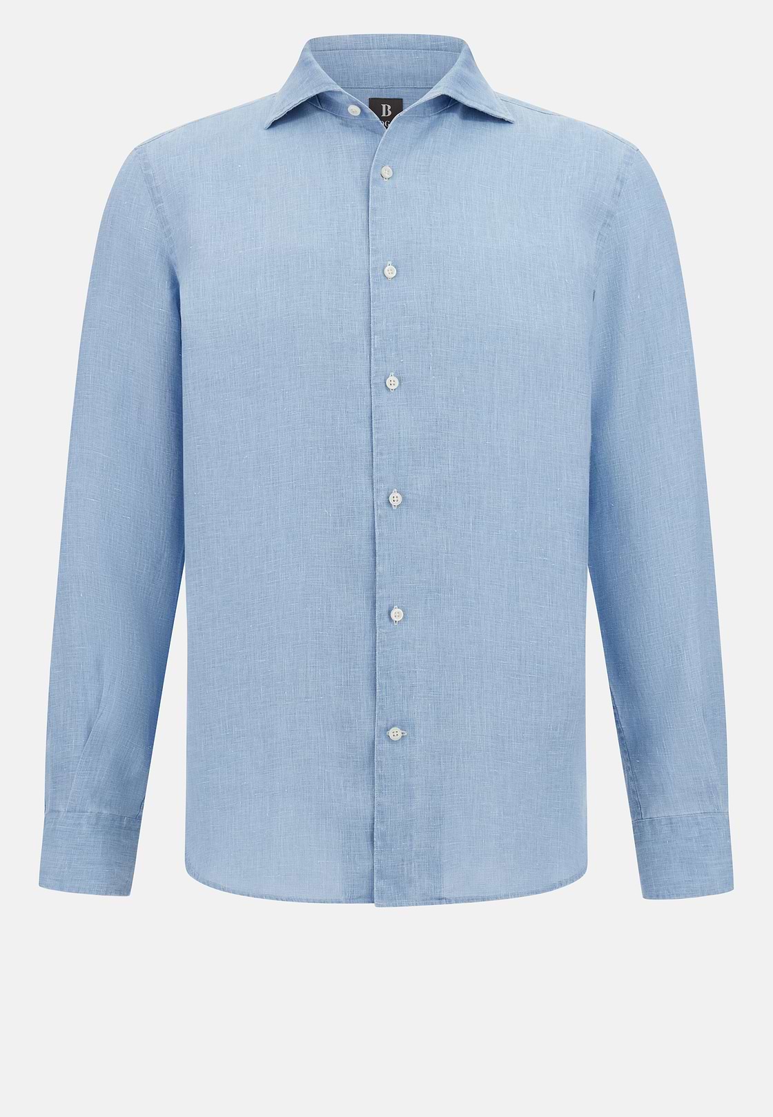 Regular Fit Linen Shirt, Indigo, hi-res
