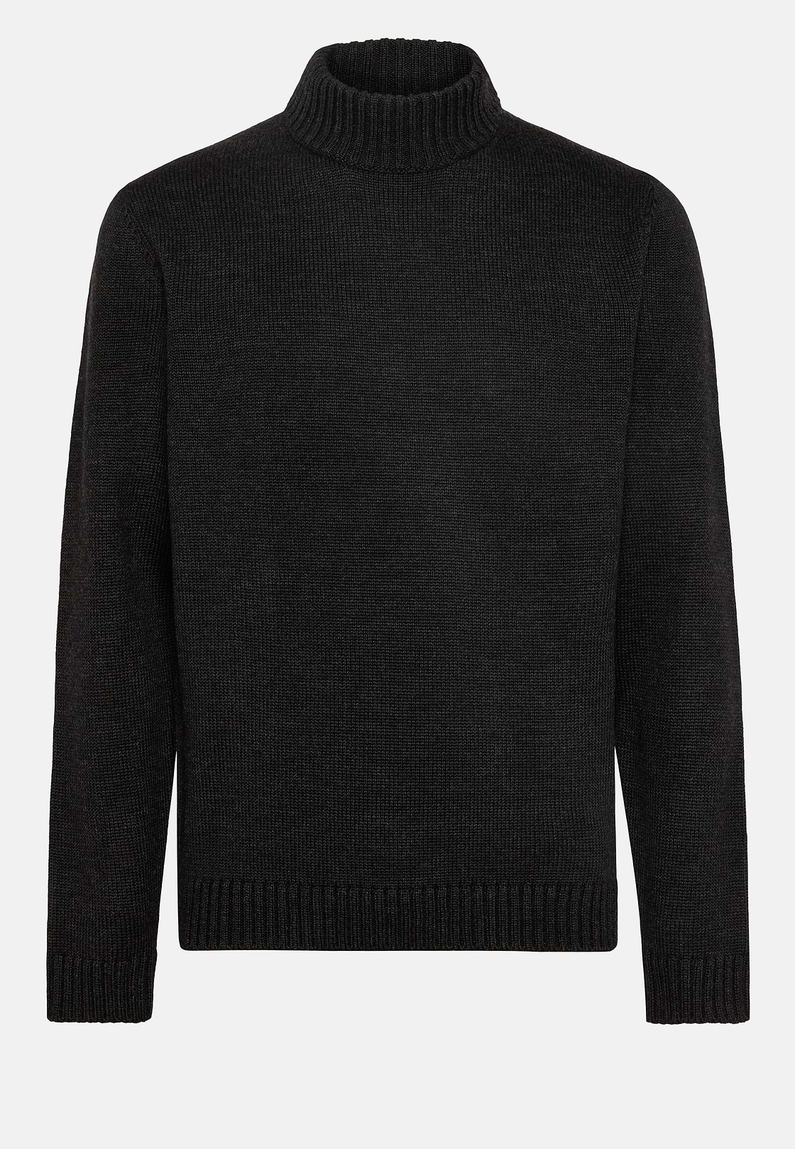 Jersey Cuello Perkins Antracita De Lana Merina, Carbón, hi-res
