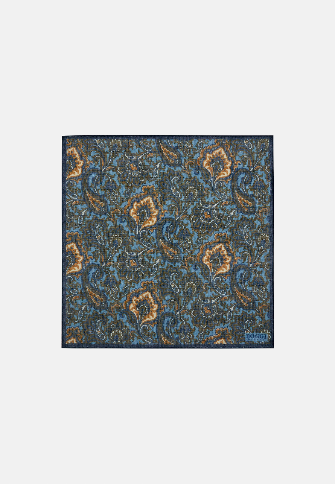 Paisley Design Wool Pocket Square, Rot, hi-res