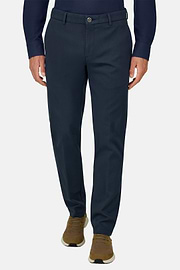 Trousers in Stretch Cotton, Navy blue, thumb, 1