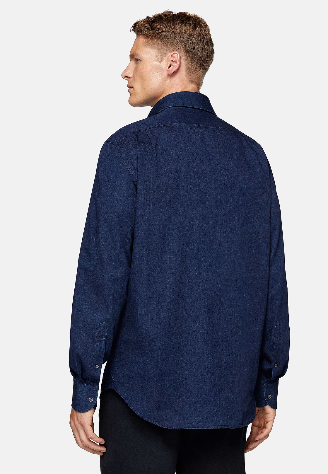 Regular Fit Cotton Denim Shirt, Indigo, hi-res