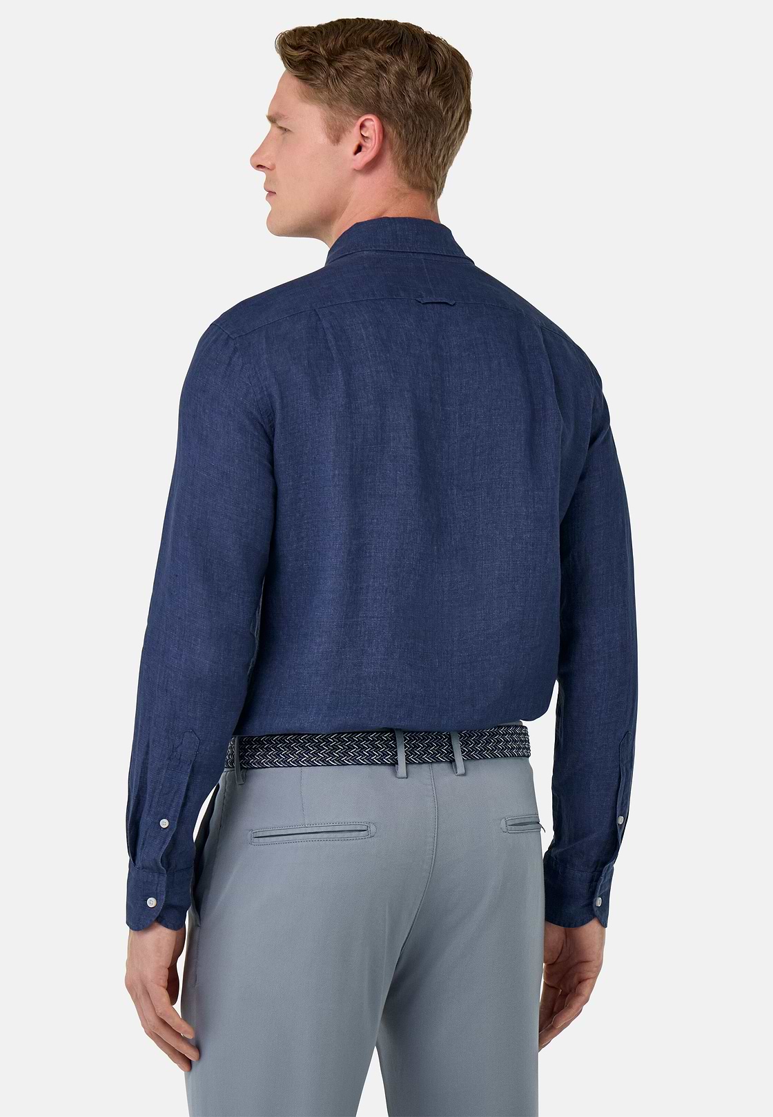 Regular Fit Linen Shirt, Navy blue, hi-res