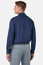 Regular Fit Linen Shirt, Navy blue, hi-res
