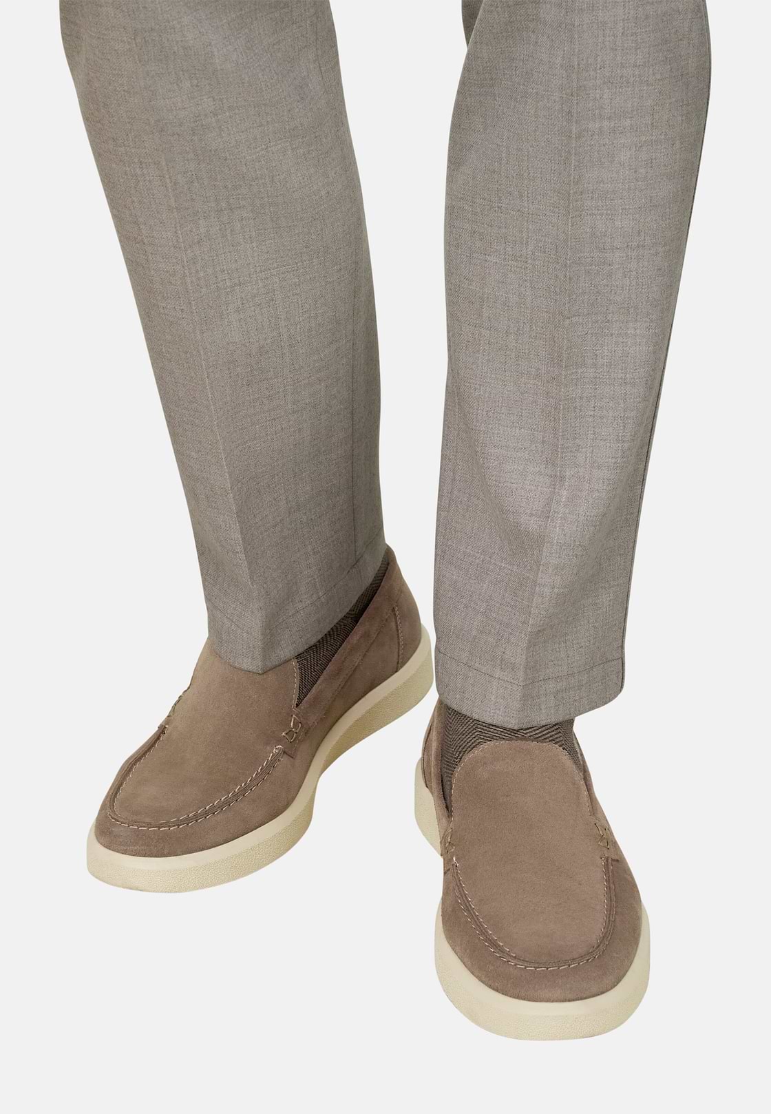 STRATUS Loafers in Suede Leather, Taupe, hi-res, 2