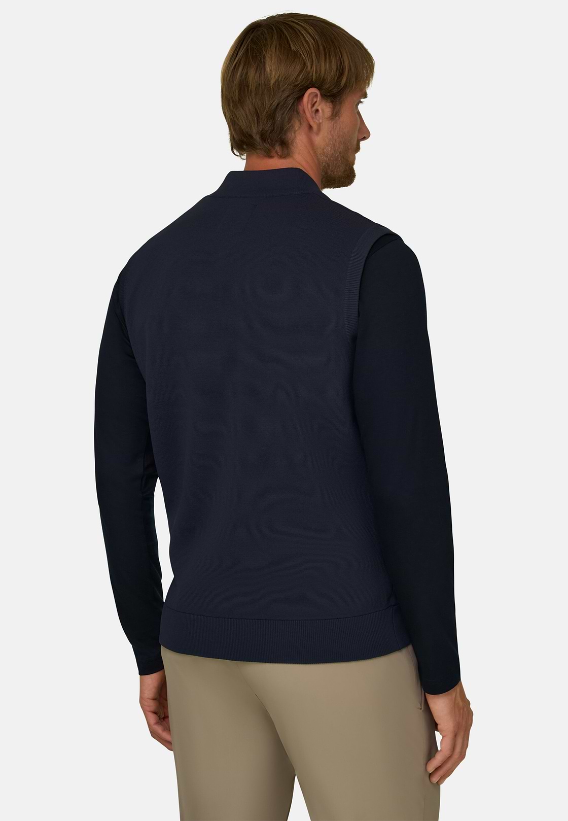 Navy Recycled and Technical Jersey Waistcoat, Navy blue, hi-res, 4