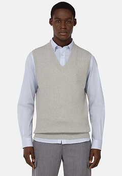 Maglia Scollo V In Cotone Seta