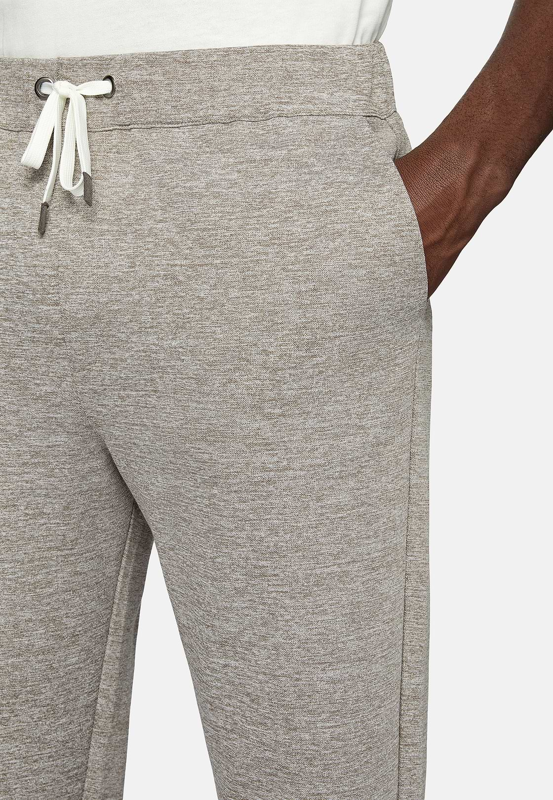 Katoenmix interlock broek, Taupe, hi-res