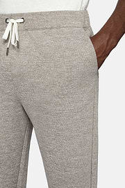 Katoenmix interlock broek, Taupe, hi-res