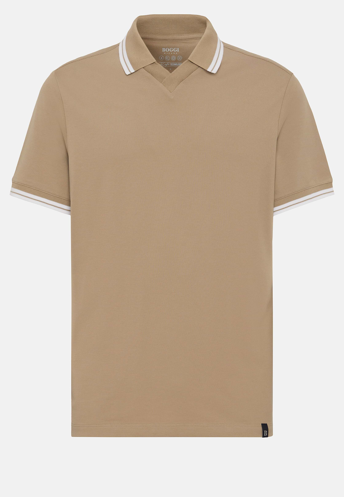 High-Performance Fabric Polo Shirt, Hazelnut, hi-res