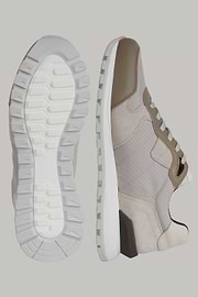 Natural sneakers in technical fabric and leather, , thumb, 3