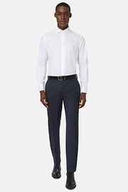 Camicia Bianca In Twill Di Cotone Slim Fit, Bianco, hi-res