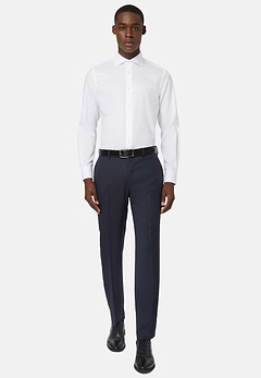 Camicia Bianca In Twill Di Cotone Slim Fit