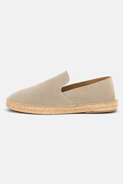 Tellin Suede Leather Espadrilles, Taupe, thumb, 1