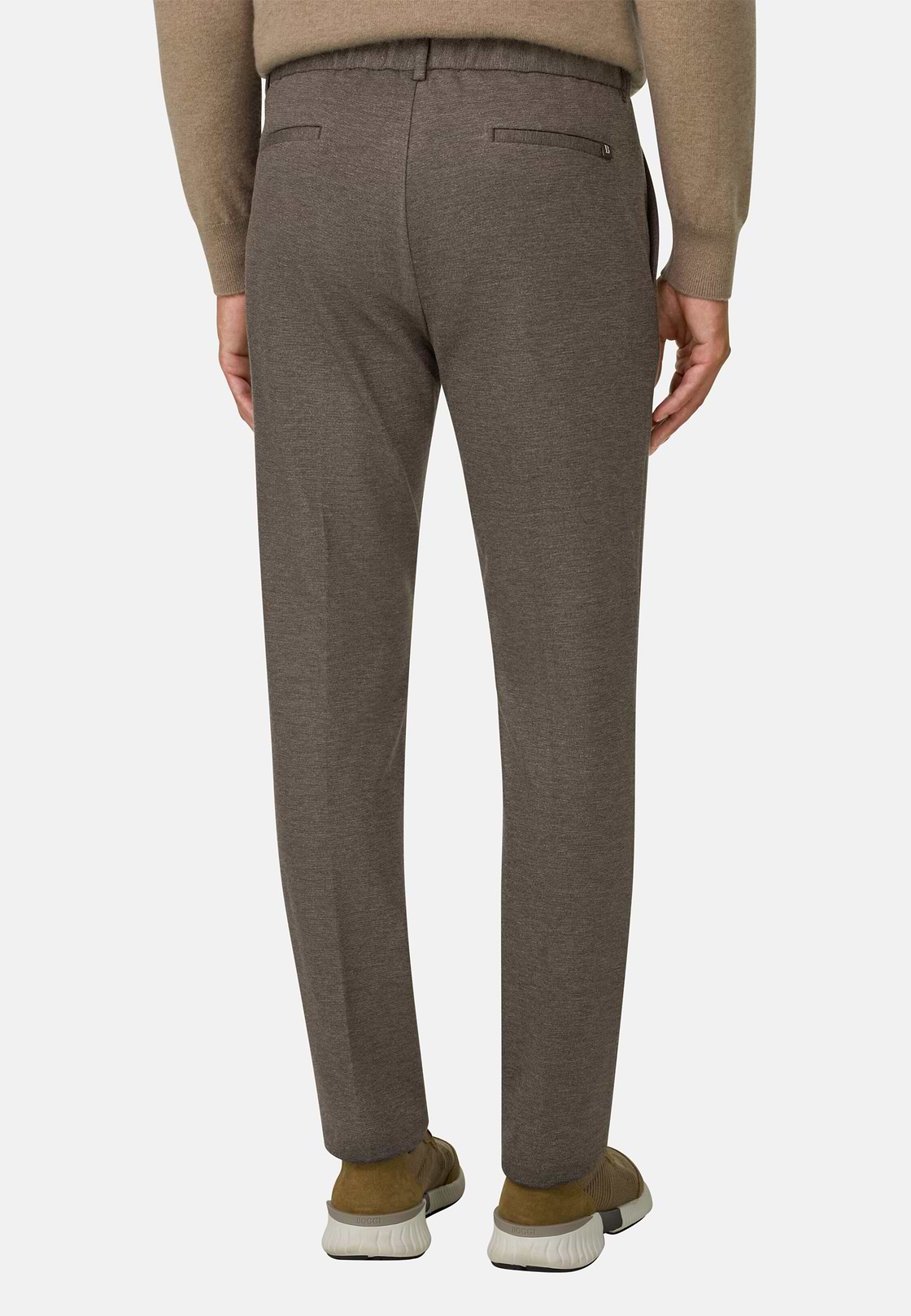 Trousers in Technical Jersey, Brown, hi-res, 5