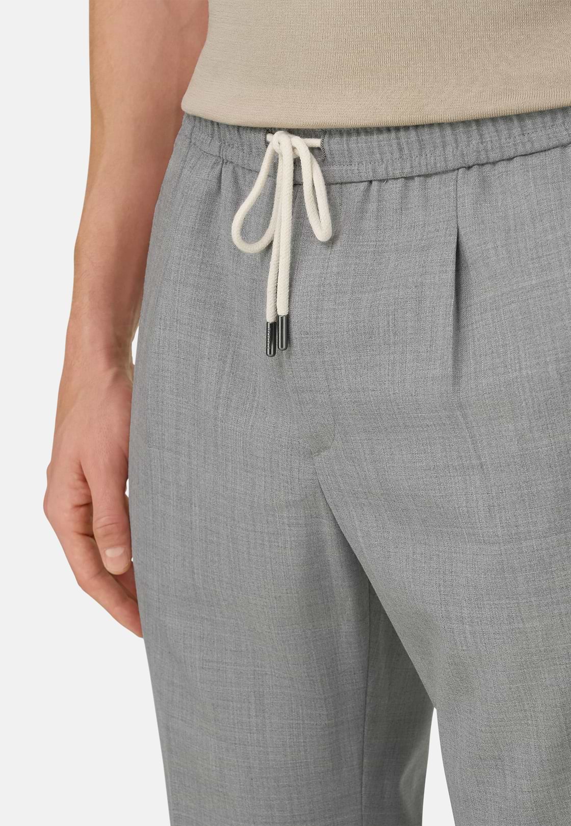 Hose Aus Wolle Mit Kordelzug, Light grey, hi-res, 4