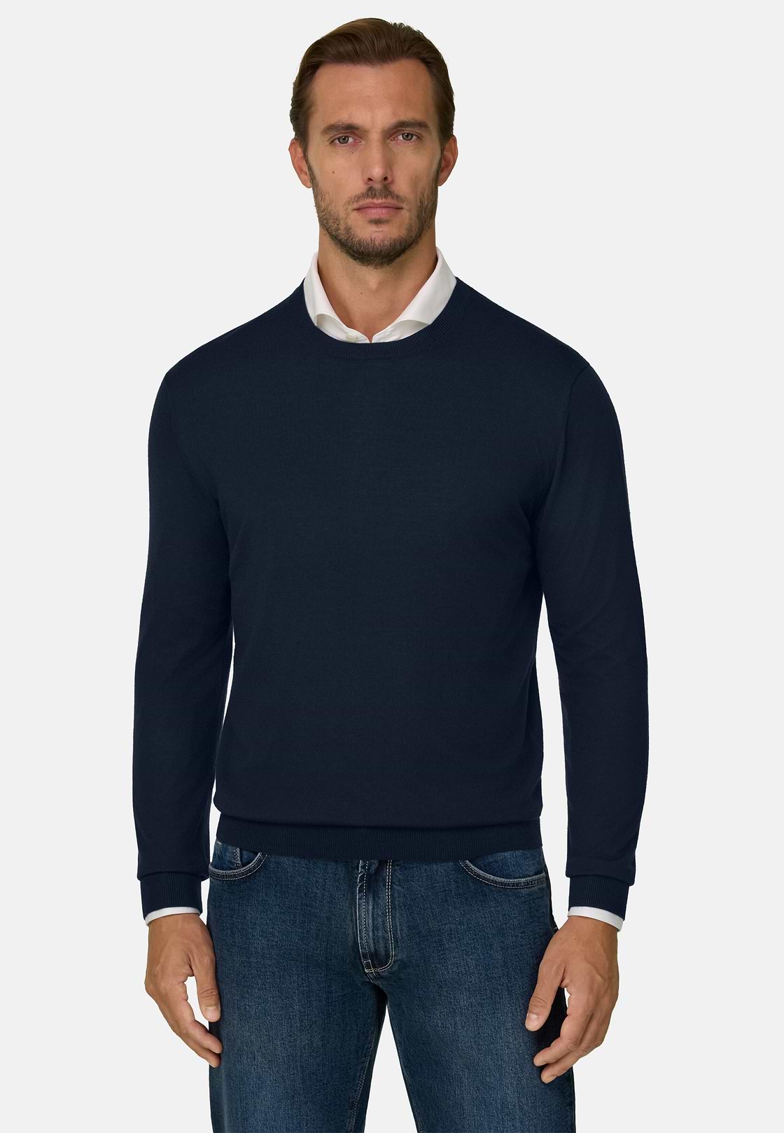 Pullover Mit Rundhalsausschnitt Aus Superfeiner Merinowolle, , hi-res, 1