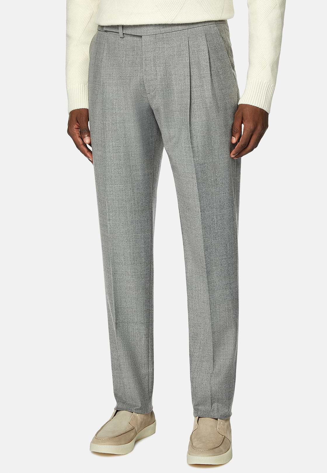 Pantaloni In Flanella Elasticizzata Uomo Boggi Milano