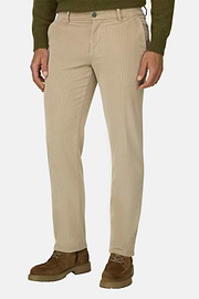 Pantalon en Velours Extensible, Beige, thumb, 1