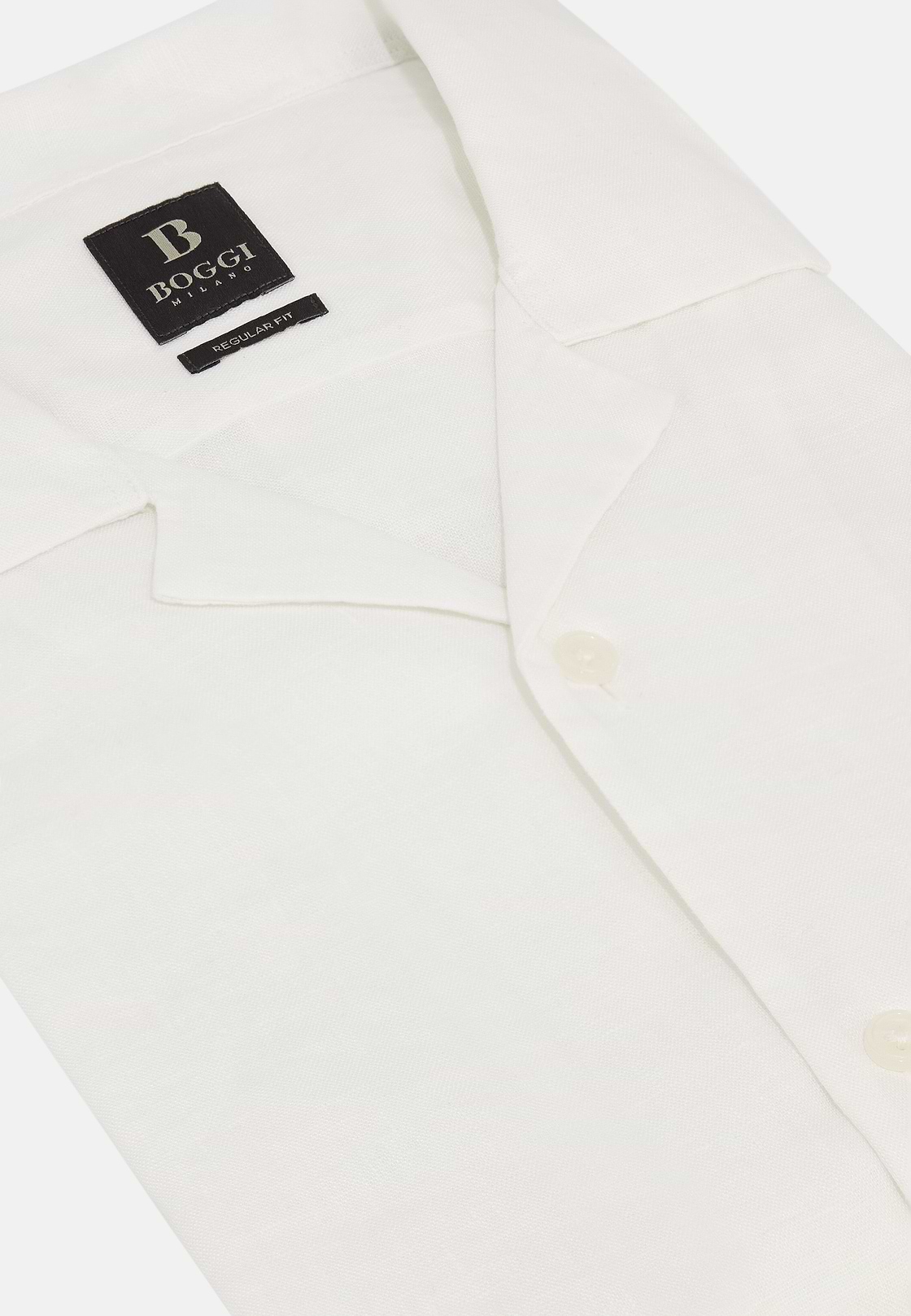Regular Fit Linen Shirt, White, hi-res