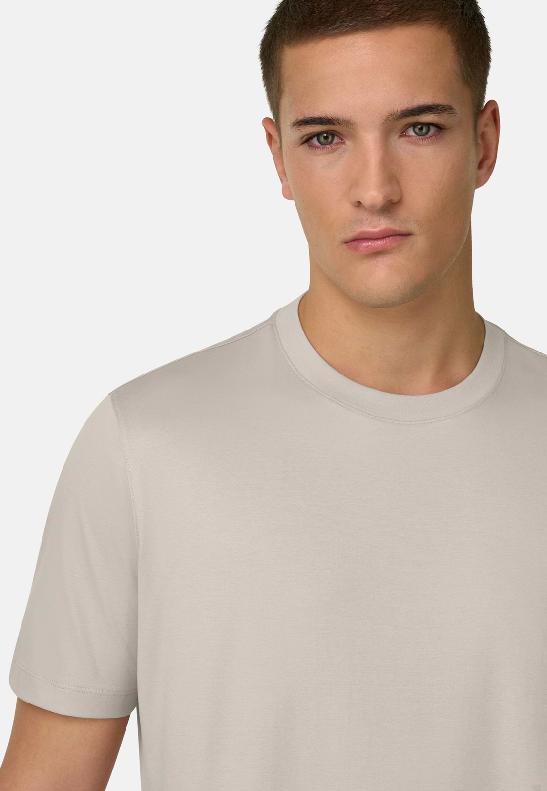 Silk Blend T-Shirt, Sand, hi-res, 4