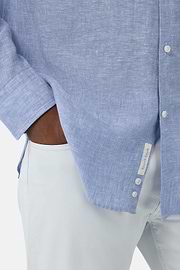 Regular Fit Linen Shirt, Light Blue, hi-res