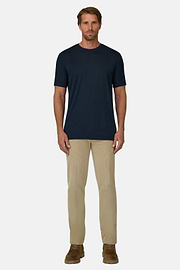 T-Shirt Jersey Cotton Tencel Blend, Navy blue, thumb, 2