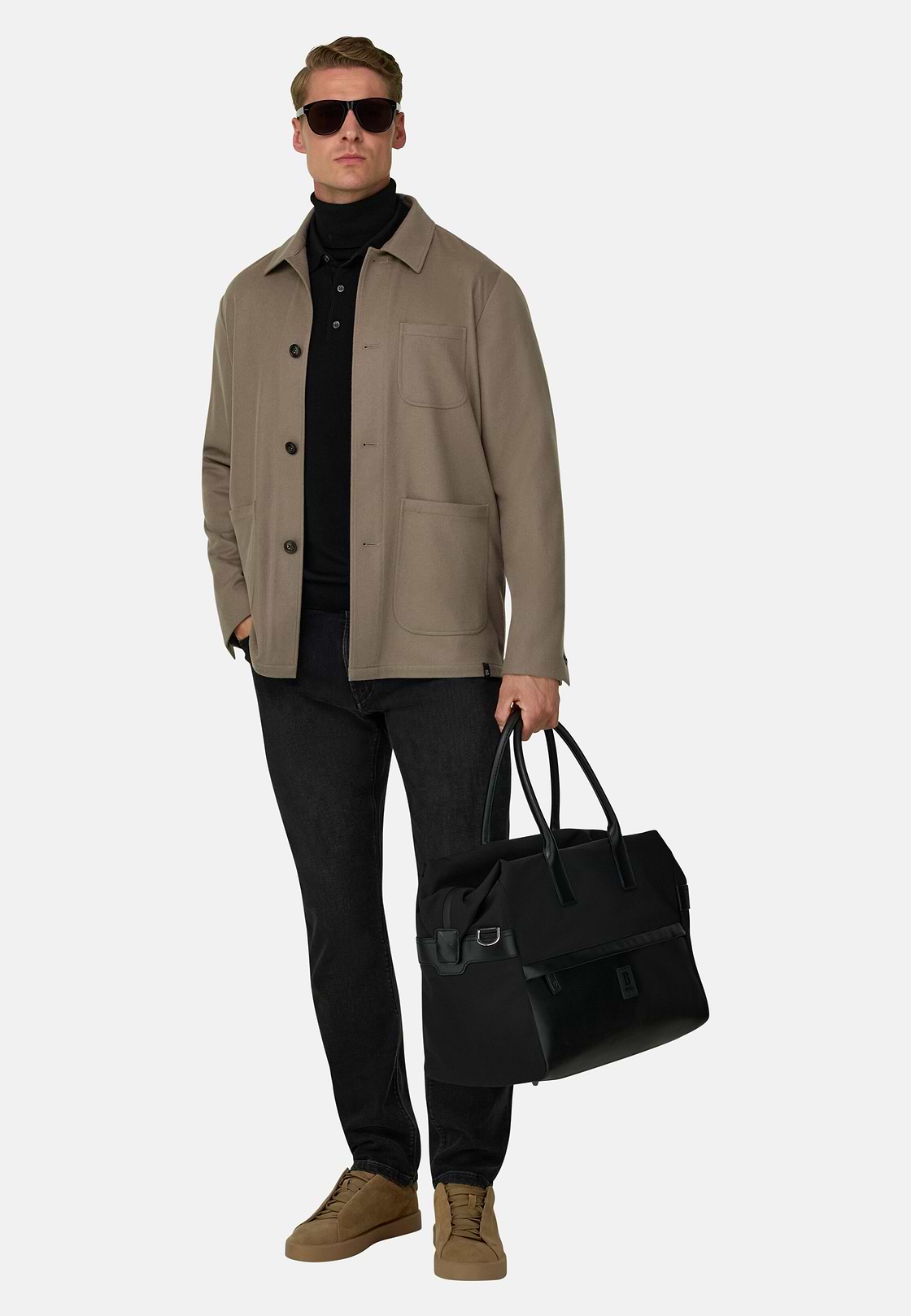 TRADE Shacket in Cashmere, Mud, hi-res, 2