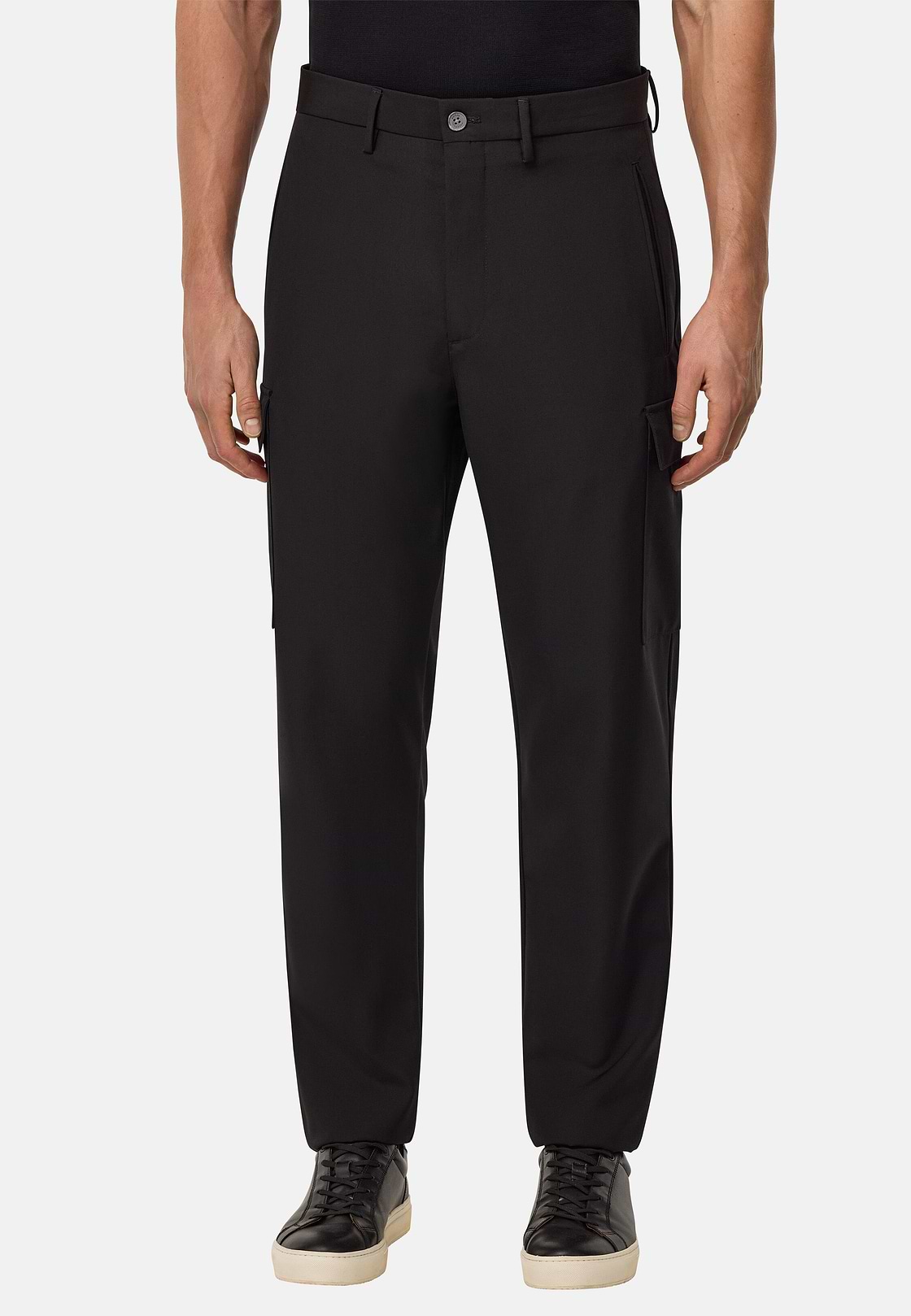 Pantalon En Pure Laine Travel, Noir, hi-res