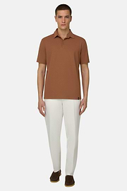 Polo Shirt In Stretch Supima Cotton, Rust, thumb, 2