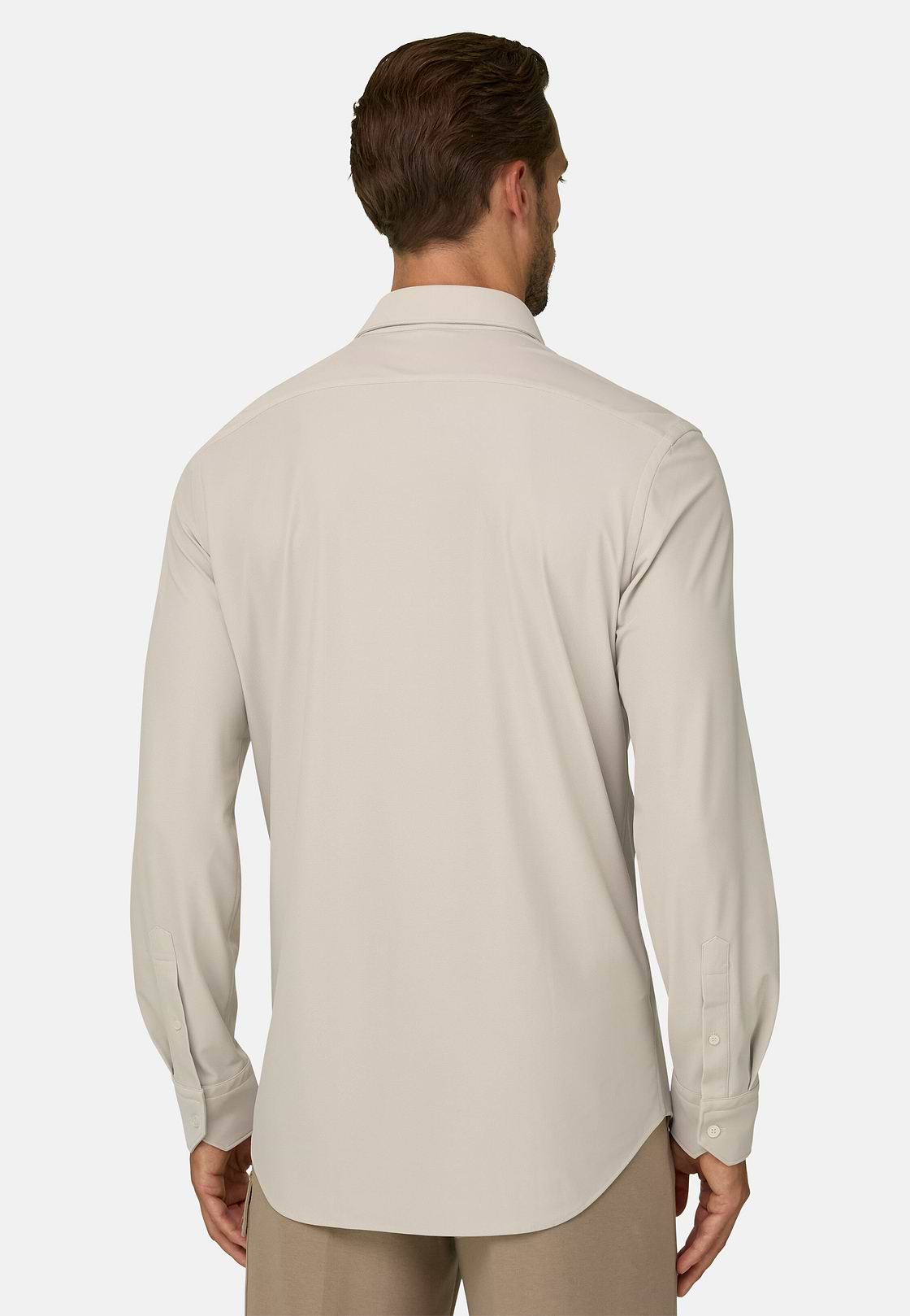 Hemd aus Stretch-Nylon B Tech Slim Fit, Beige, hi-res, 6