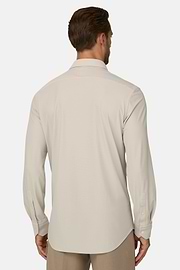 Hemd aus Stretch-Nylon B Tech Slim Fit, Beige, thumb, 6
