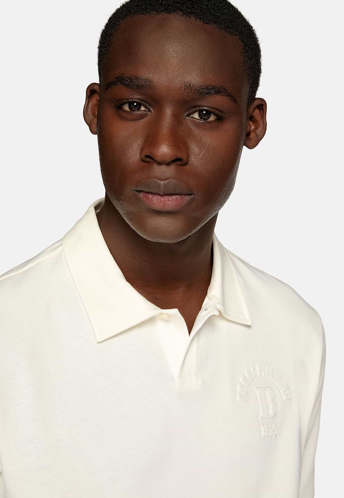 Organic Cotton Blend Jersey Polo Shirt, White, hi-res