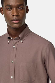 Camisa Oxford de algodón corte regular, Taupe, hi-res