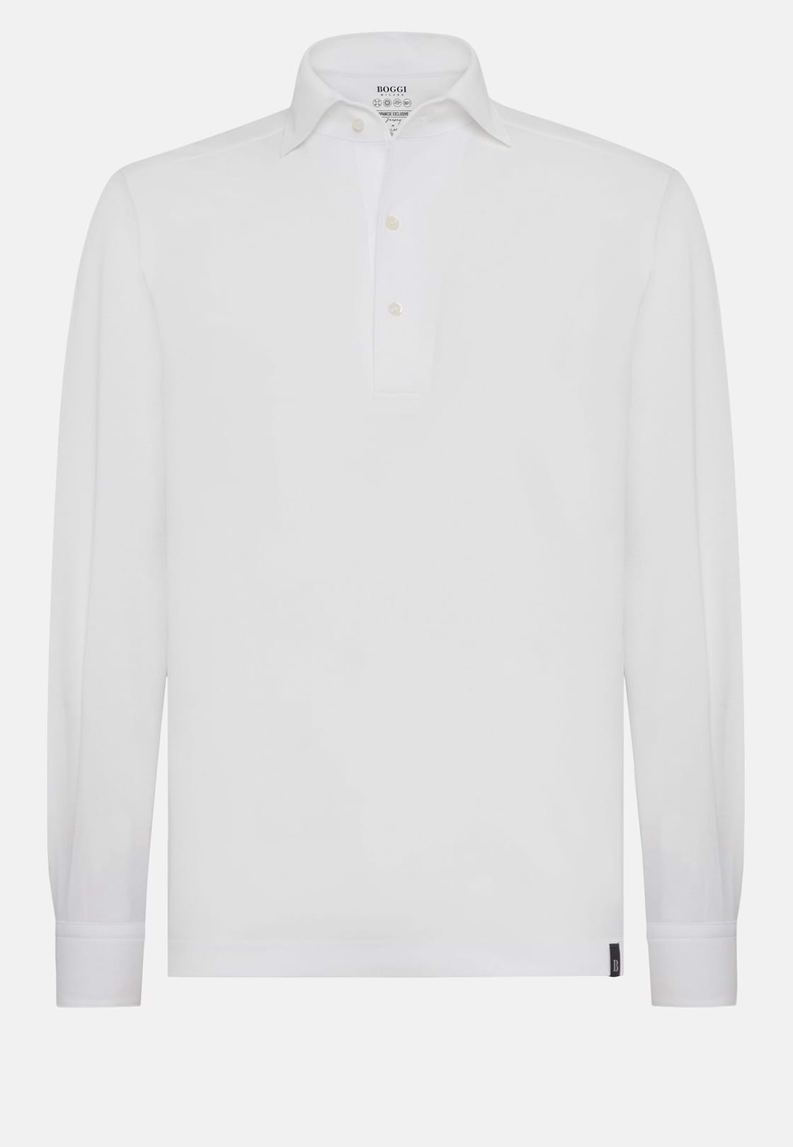 Polo Aus Japanischem Jersey, Weiß, hi-res