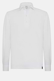 Polo Aus Japanischem Jersey, Weiß, hi-res