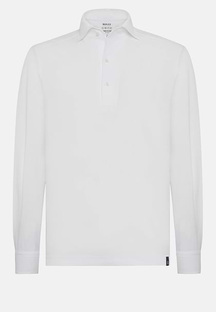 Japanese Jersey Polo Shirt, White, hi-res