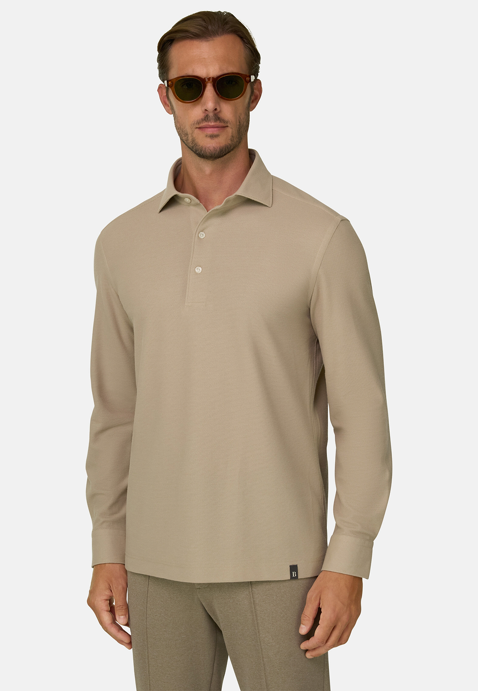 SAKURA | Polo en Jersey Japonais, Beige, hi-res