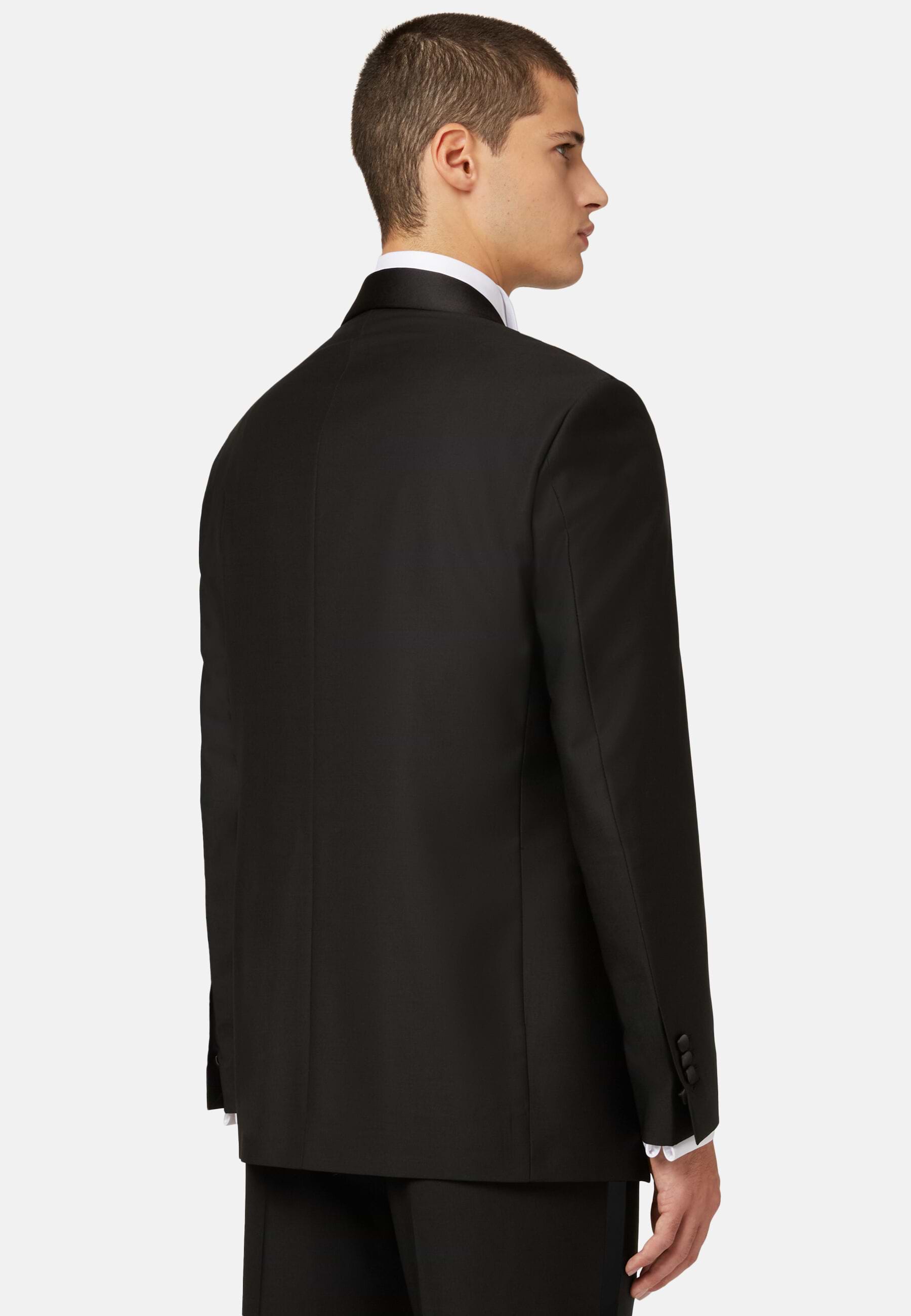 Men's Black Wool Tuxedo Jacket with Shawl Collar | Boggi Milano