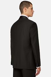 Veste De Smoking Noir En Laine Avec Revers Châle, Noir, hi-res
